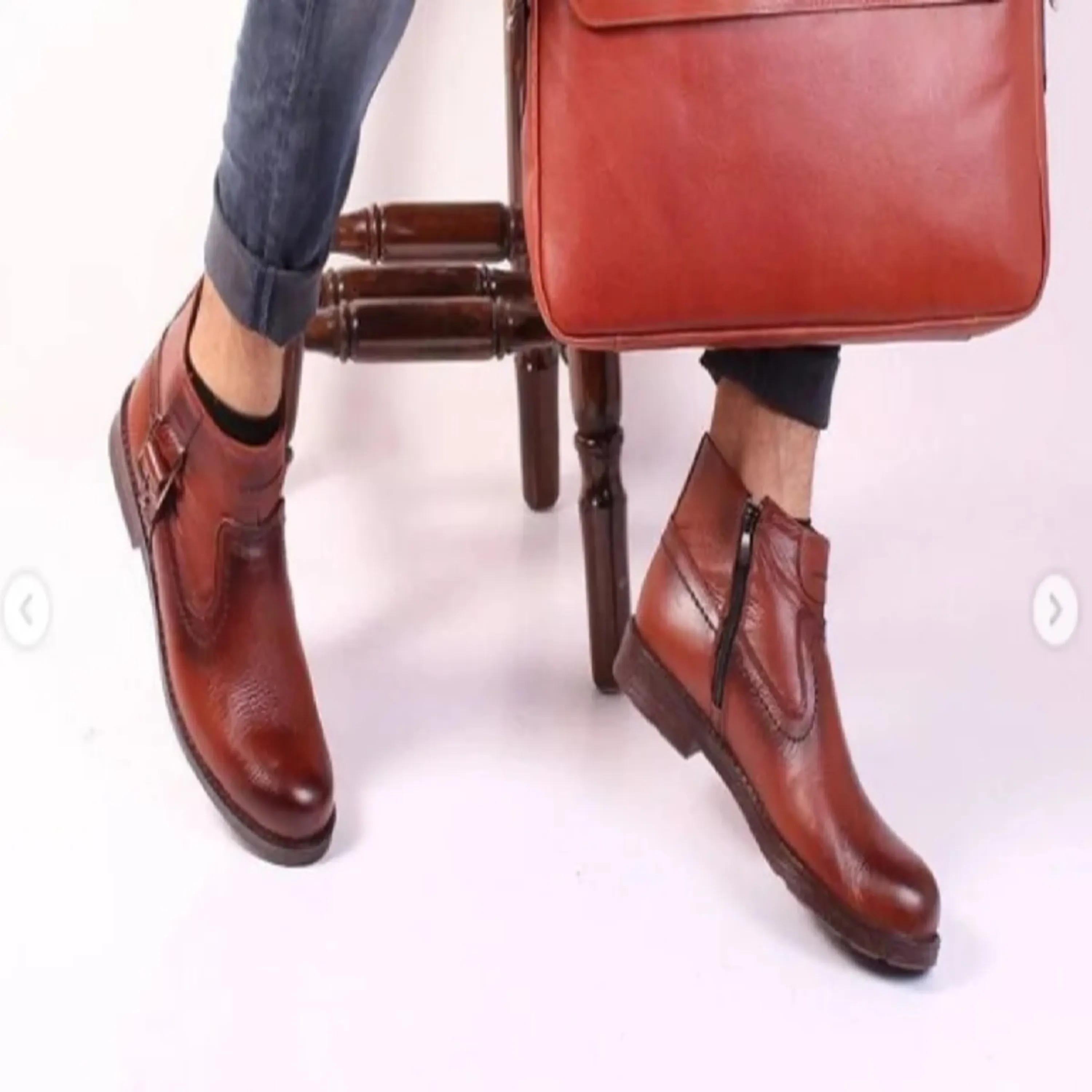 بوت چرم مردانه مدل سگکی بوت چرم مردانه مدل سگکی